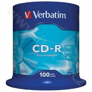 Verbatim CD-R Extra Protection 700MB 48x spindl 100 ks