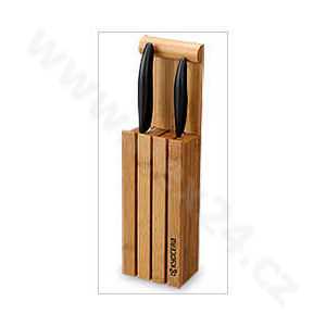 Stojan na 3 keramické nože, vyrobeno z bambusu
