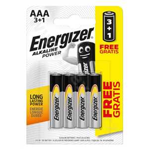 Energizer Alkaline Power - Mikrotužka AAA/4 ks - 3+1 zdarma