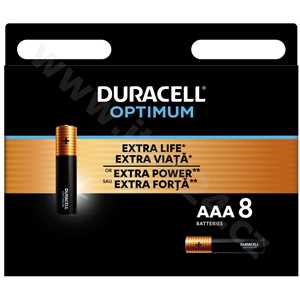 Duracell Optimum alkalická baterie mikrotužková AAA, 8 ks